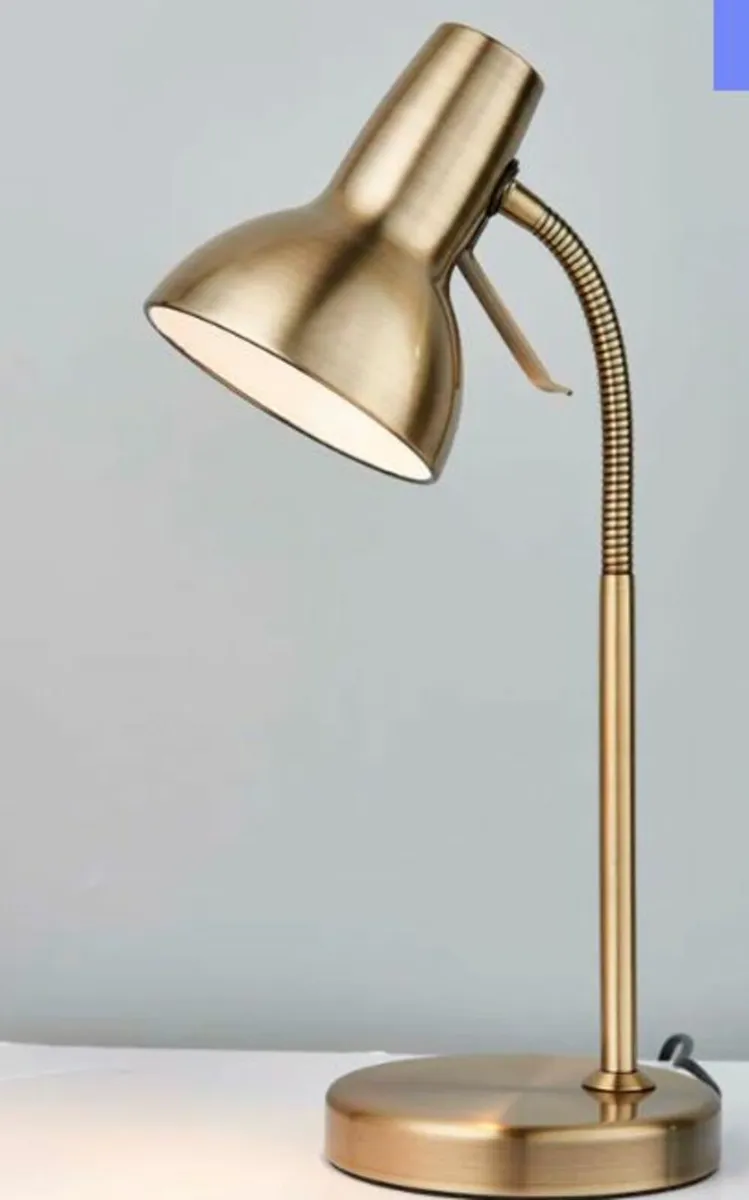 Amalfi 47cm USB Antique Brass Desk Table Lamp - Image 1