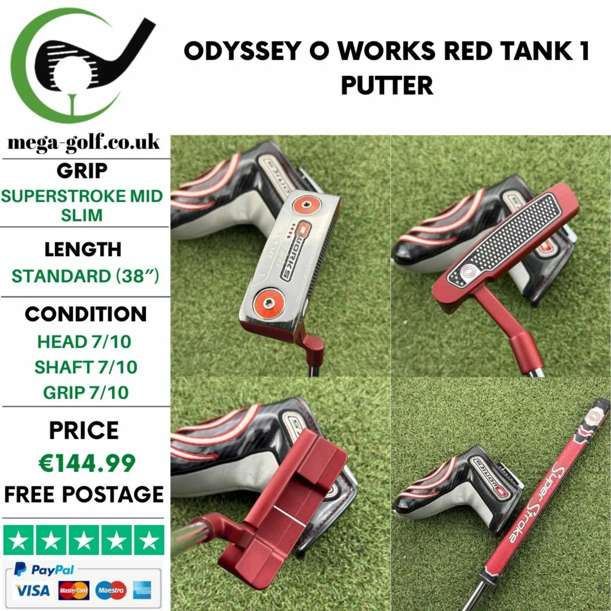 ODYSSEY O WORKS RED TANK 1 PUTTER / 38″ - Image 1