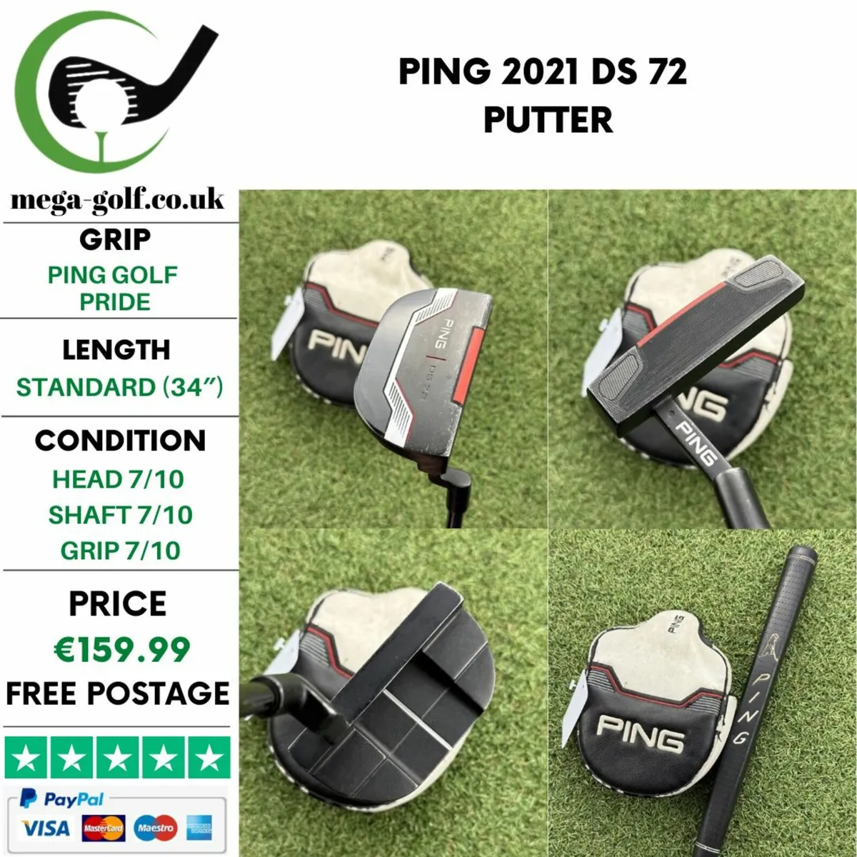 PING 2021 DS 72 PUTTER / 34″ - Image 1
