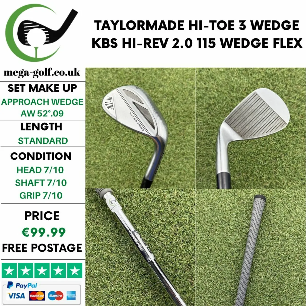 TAYLORMADE HI-TOE 3 WEDGE AW 52°.09 / WEDGE FLEX - Image 1