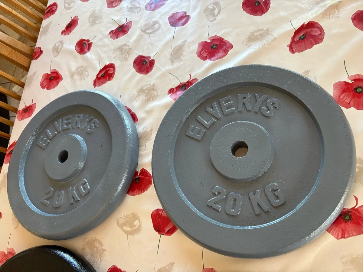 METAL 1 INCH 2 X 25KG + 2 X 20KG WEIGHT PLATES - Image 3