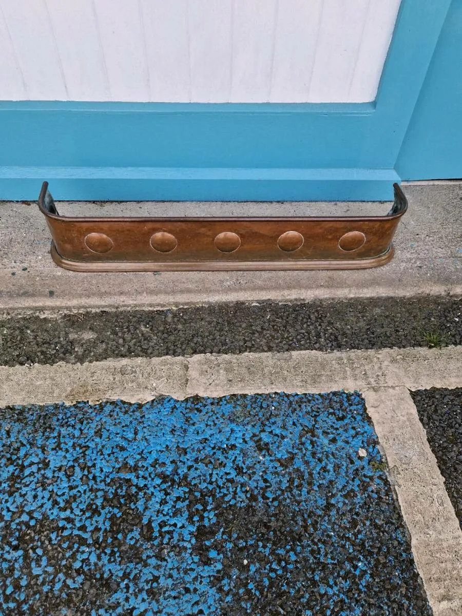 Vintage Arts & Crafts Copper Fire Fender - Image 2