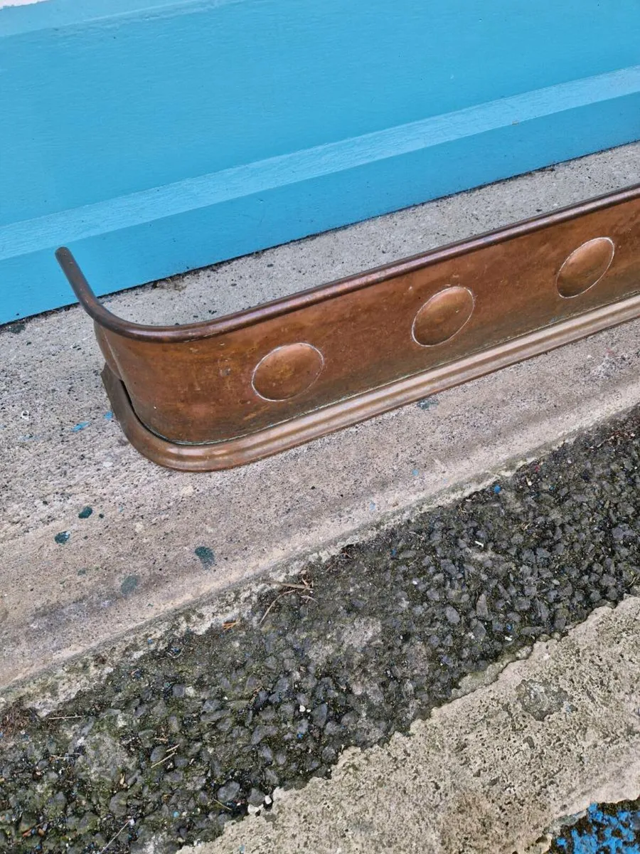 Vintage Arts & Crafts Copper Fire Fender - Image 4
