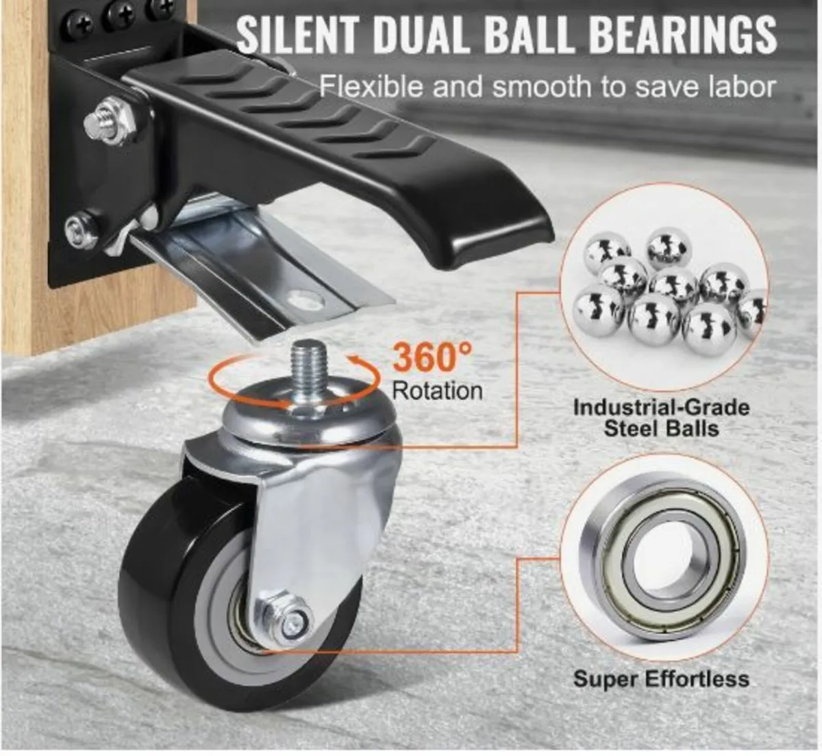 Workbench Caster Wheels, 165 lbs Load Capacity - Image 3