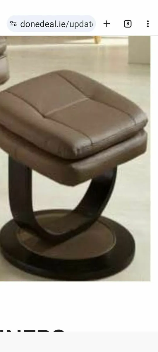 Cushioned stool or footrest with wooden stand - Image 1