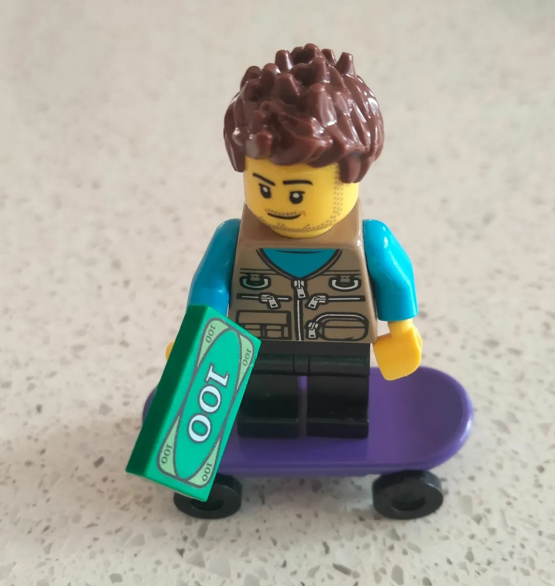 lego mini figure with skate