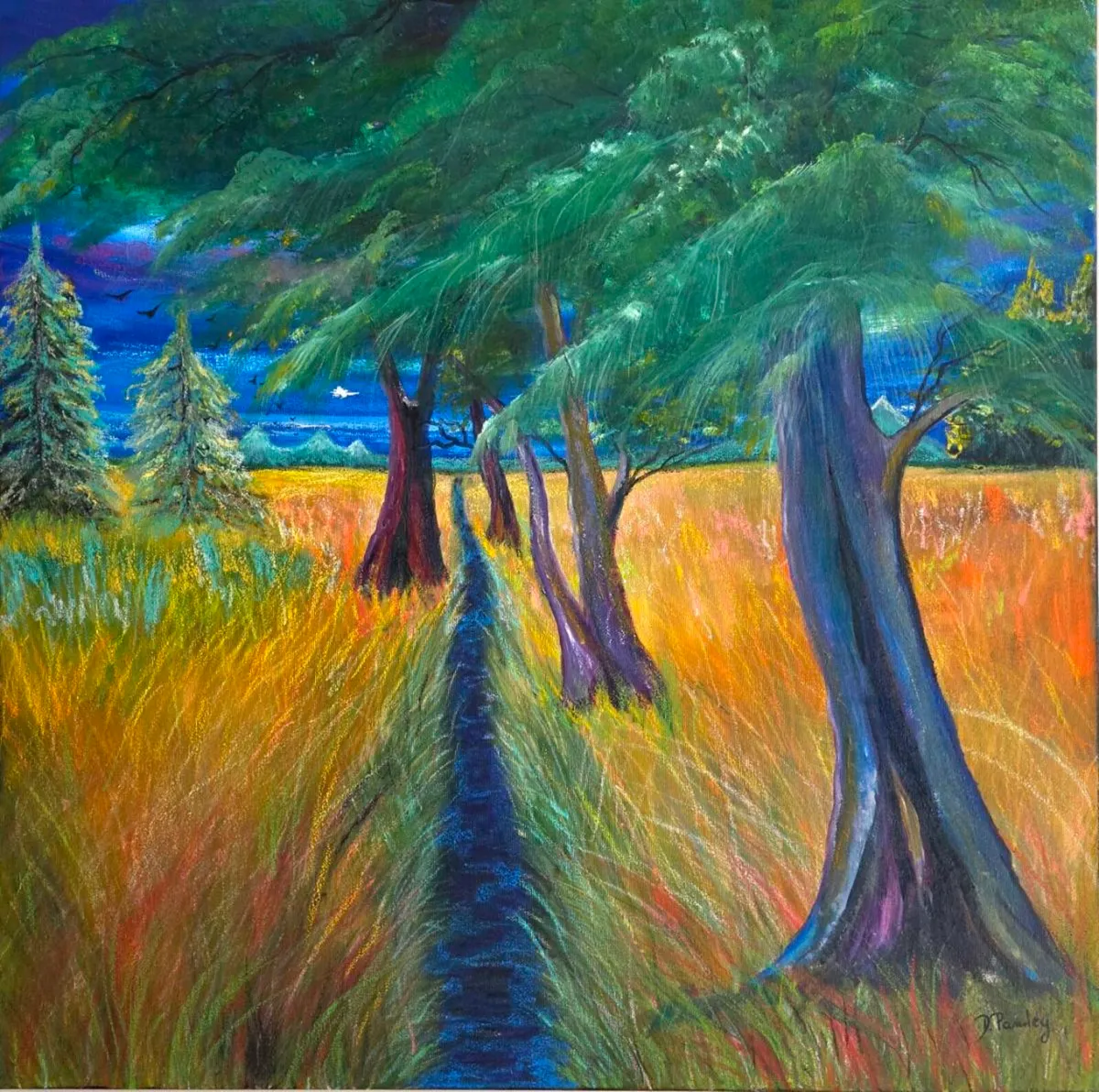 Pathway Through The Meadow. Original oil painting. - Image 3