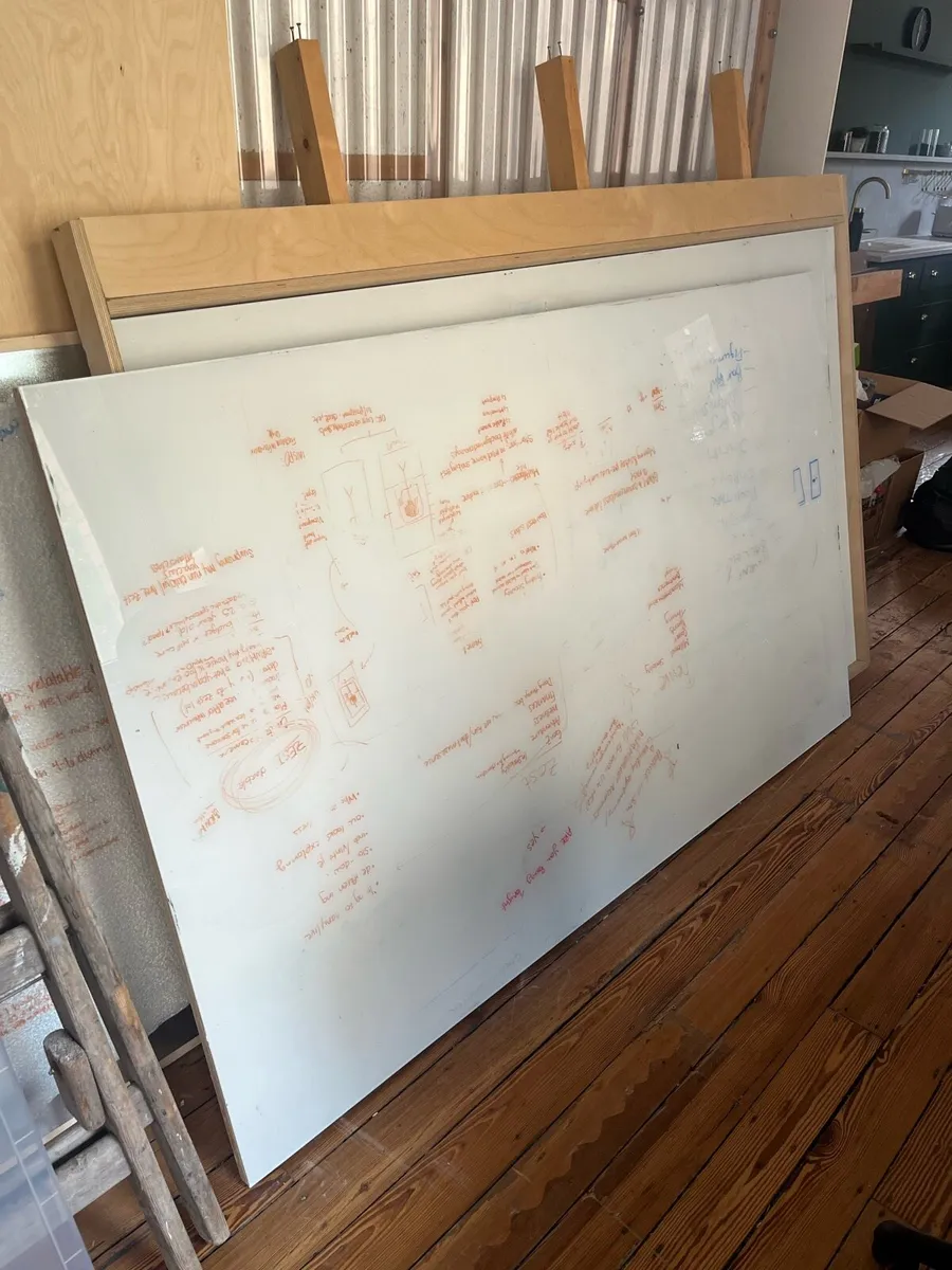 2x Glass magnetic White Board 1.2 x 2m - Image 1