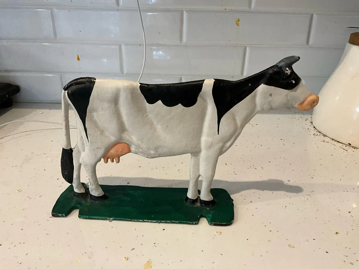 Mid Century Cast Iron Cow Door Stop - Image 2
