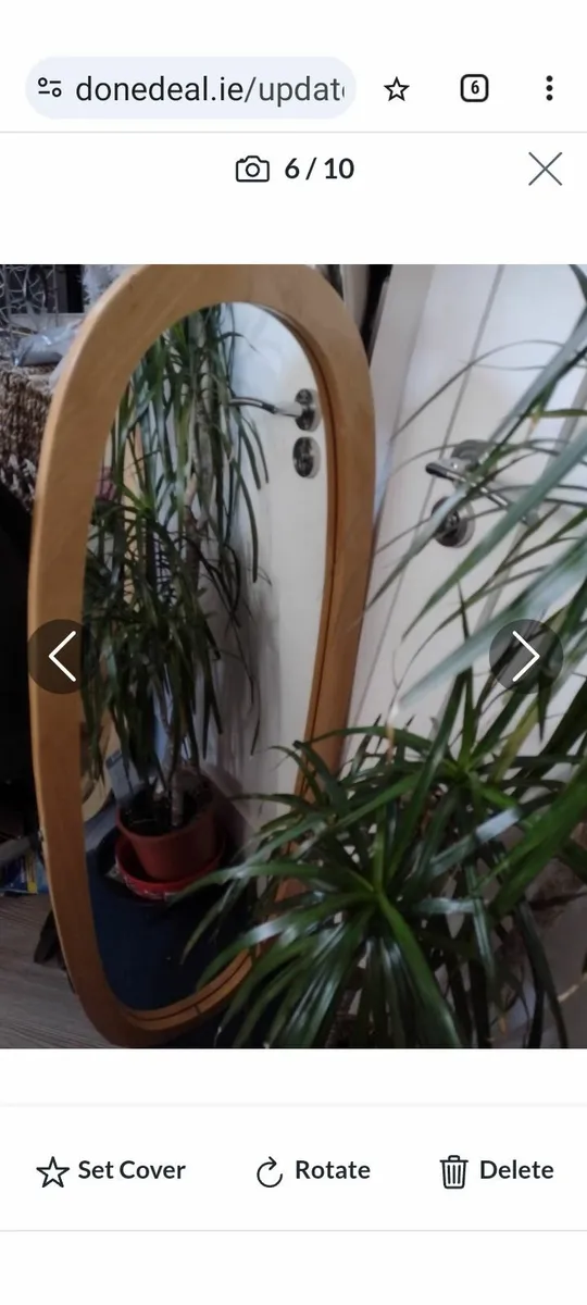 Heavy Oak mirror on stand - Image 2