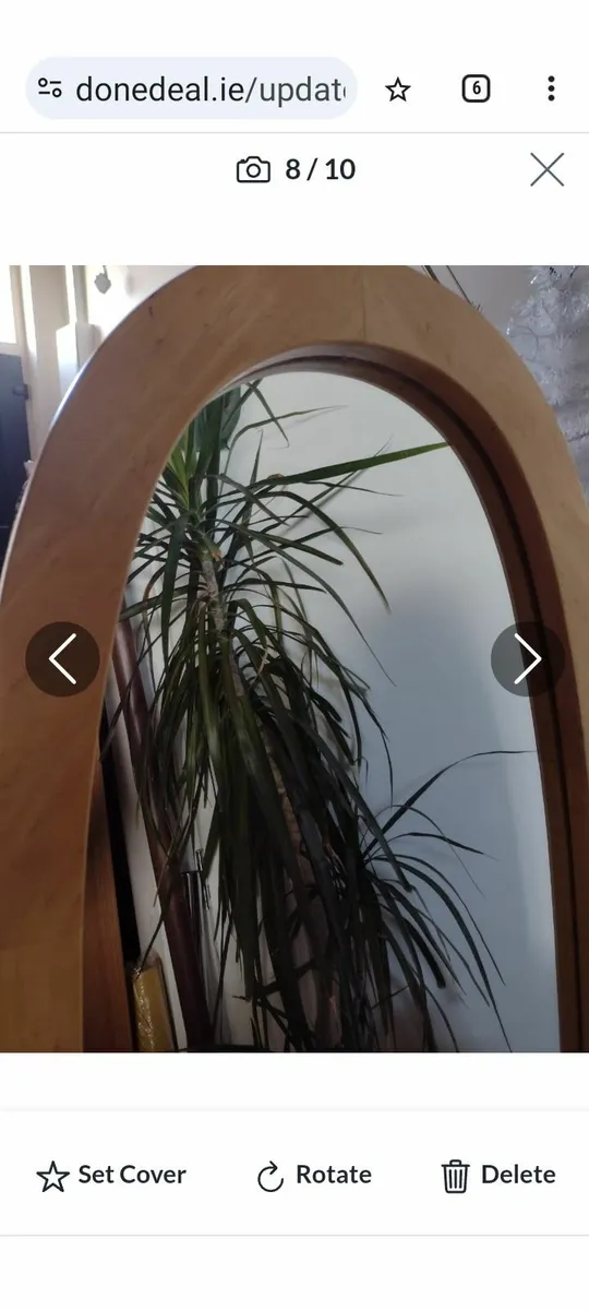 Heavy Oak mirror on stand - Image 3