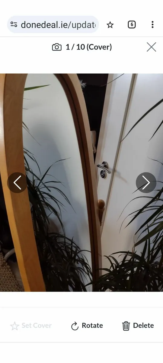 Heavy Oak mirror on stand - Image 4