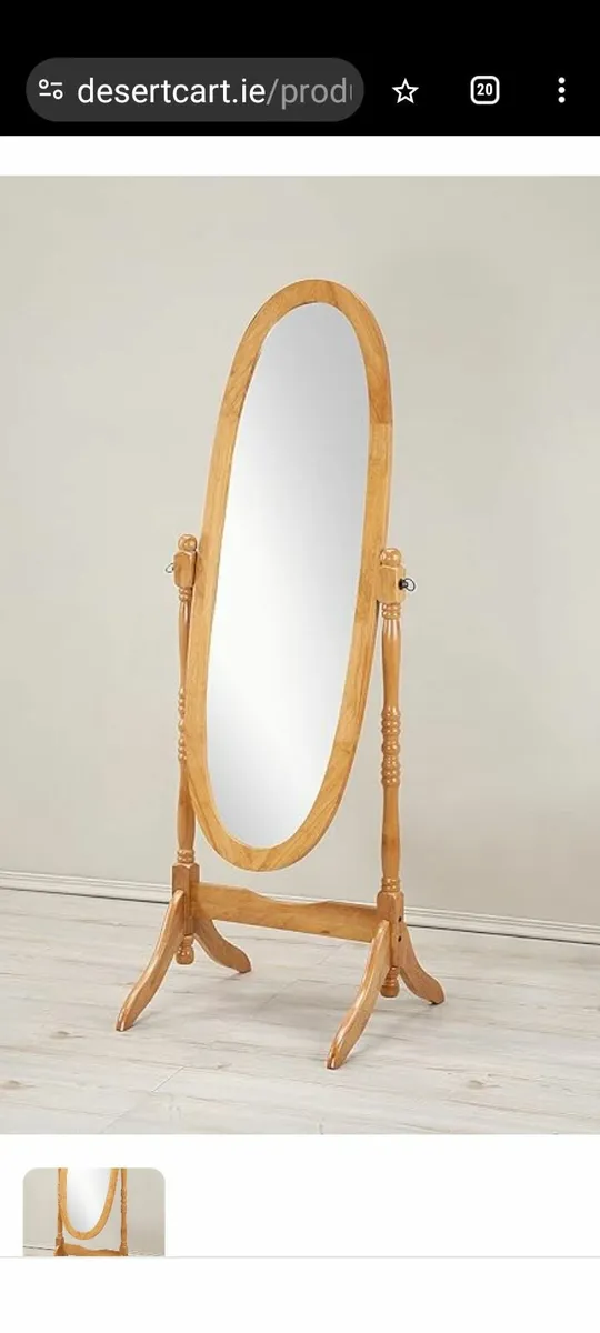 Heavy Oak mirror on stand - Image 1
