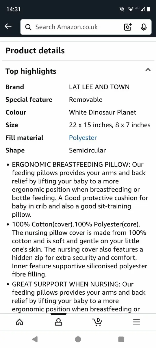 Nursing pillow 100% Cotton - Image 2