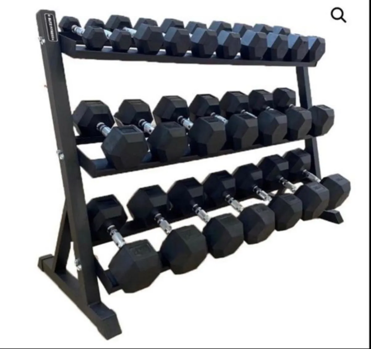 Hex Dumbbells 2.5kg - 30kg + 3 tier storage rack - Image 1
