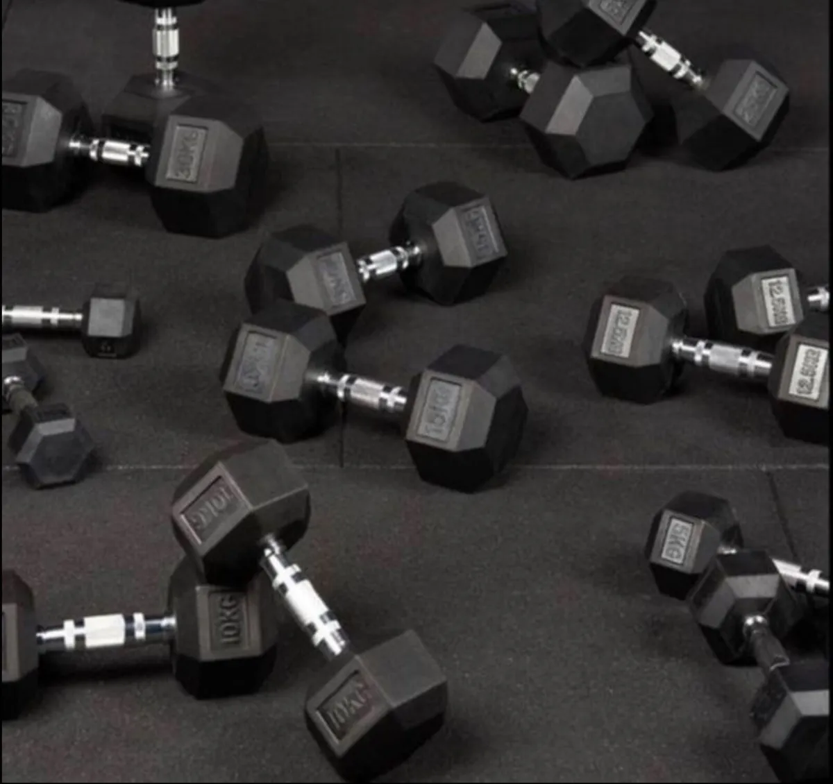 Hex Dumbbells 2.5kg - 15kg + storage rack (new) - Image 2