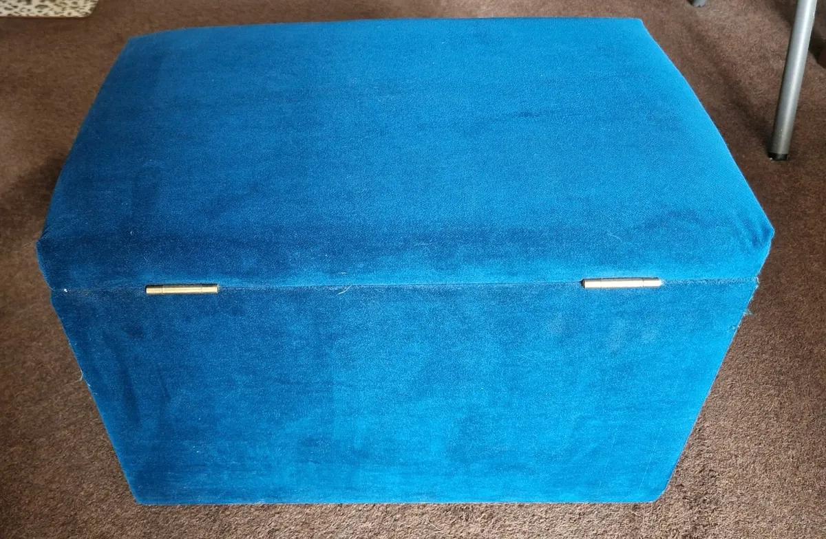 Velvet Footstool with Storage - Image 4