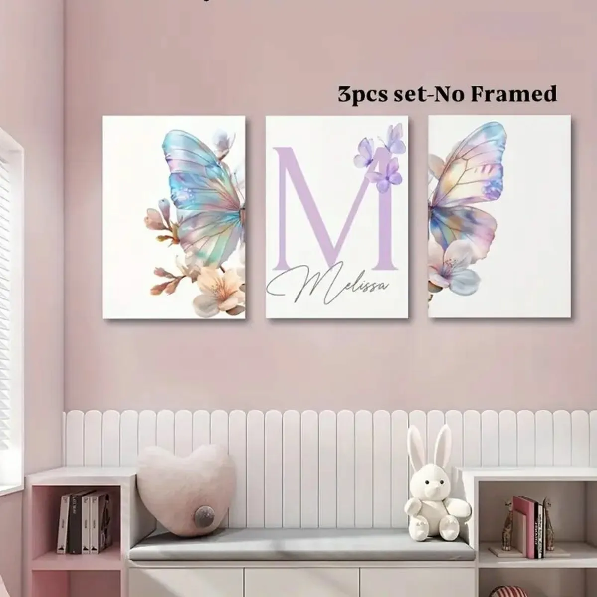 Custom Boho Butterfly & Blossoms Wall Art Prints - Image 2