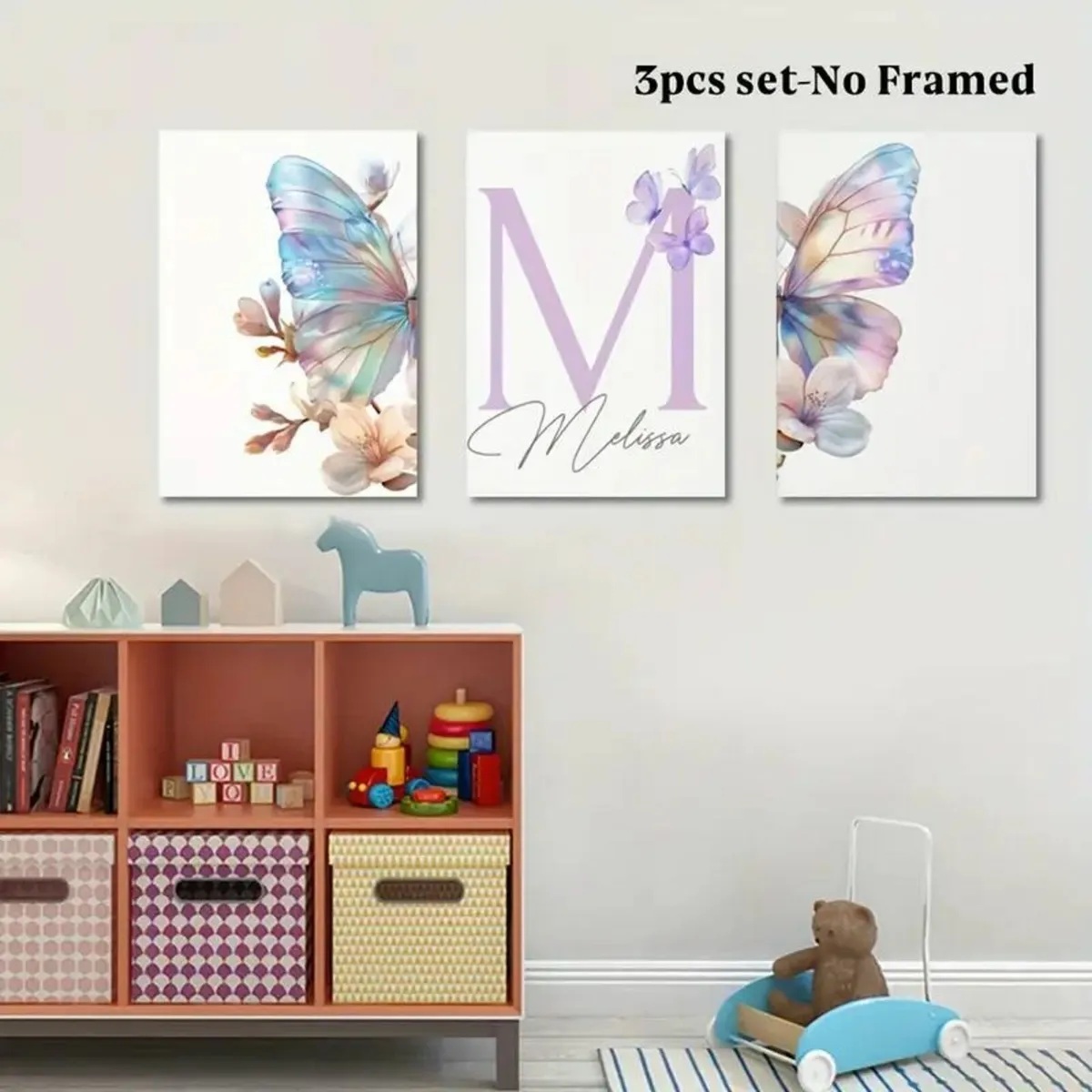 Custom Boho Butterfly & Blossoms Wall Art Prints - Image 4