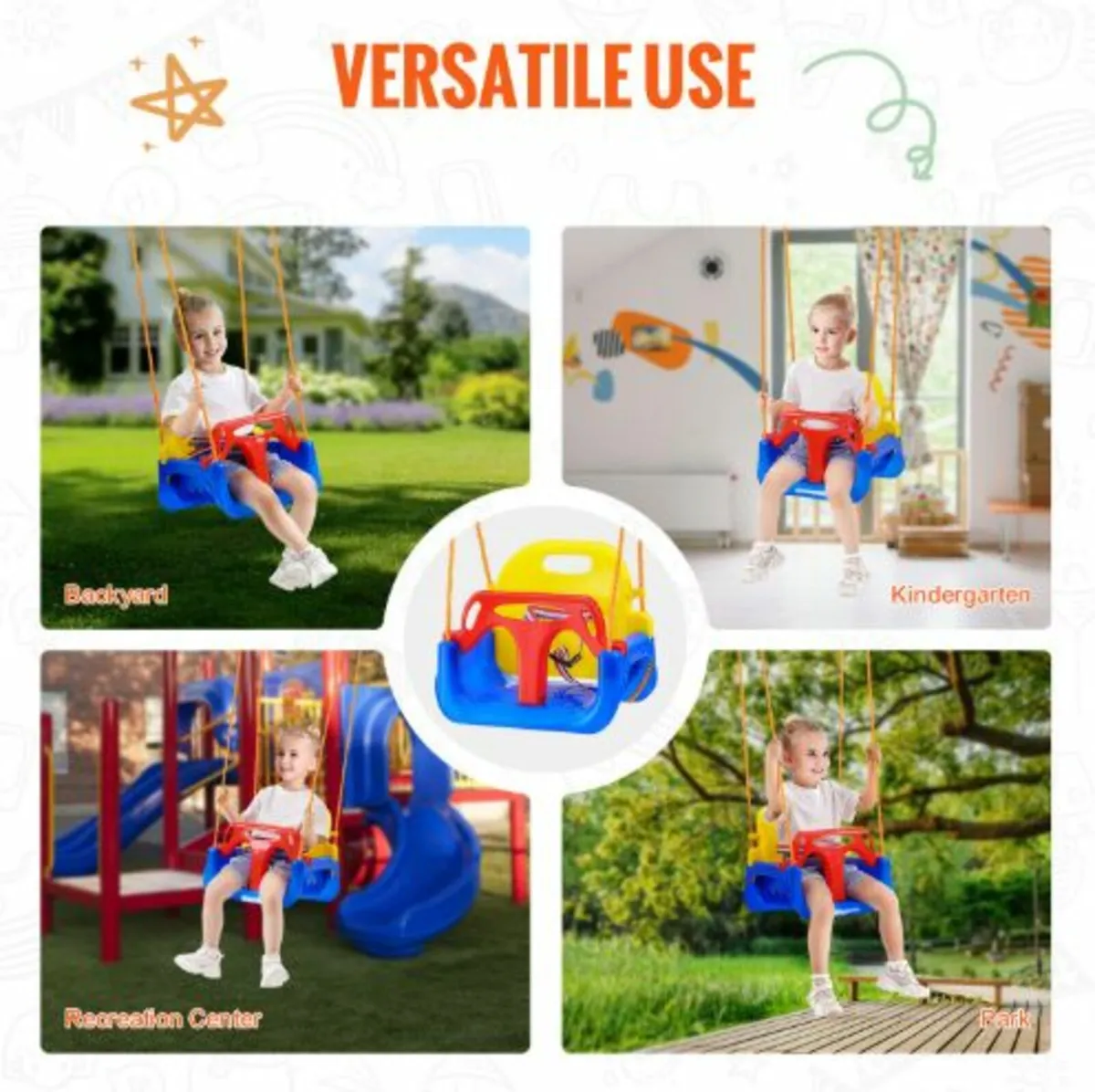 3-in-1 Toddler Swing Seat Baby Swing Seat - Image 3