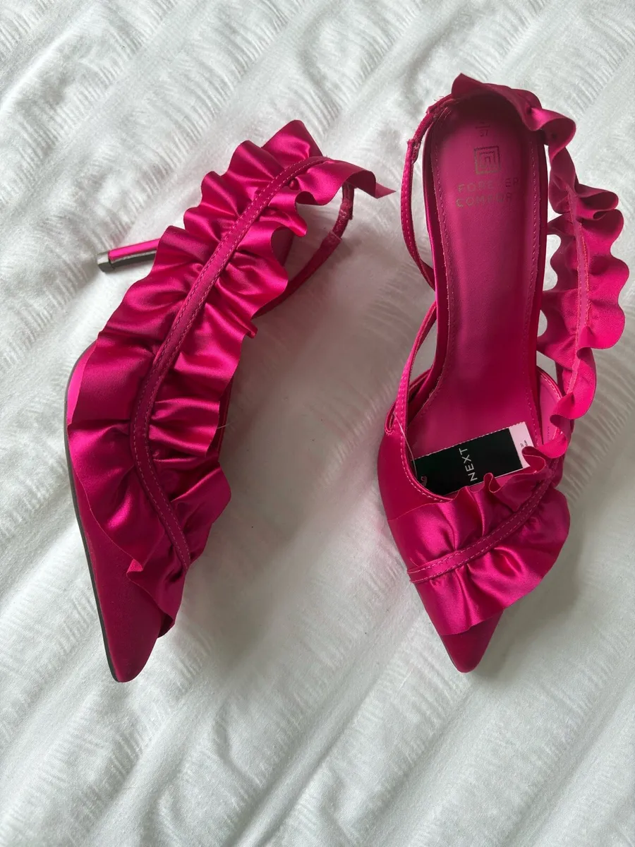 Next Pink Ruffle Heels - Image 1