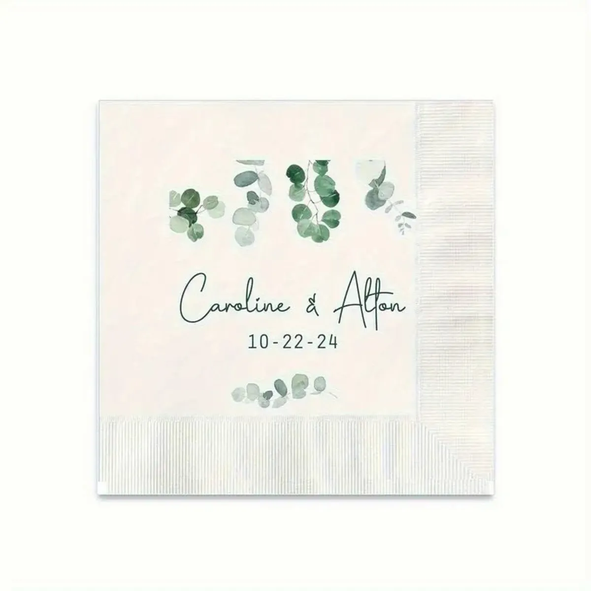 Napkins - Elegant Green Leaf Design - Image 1
