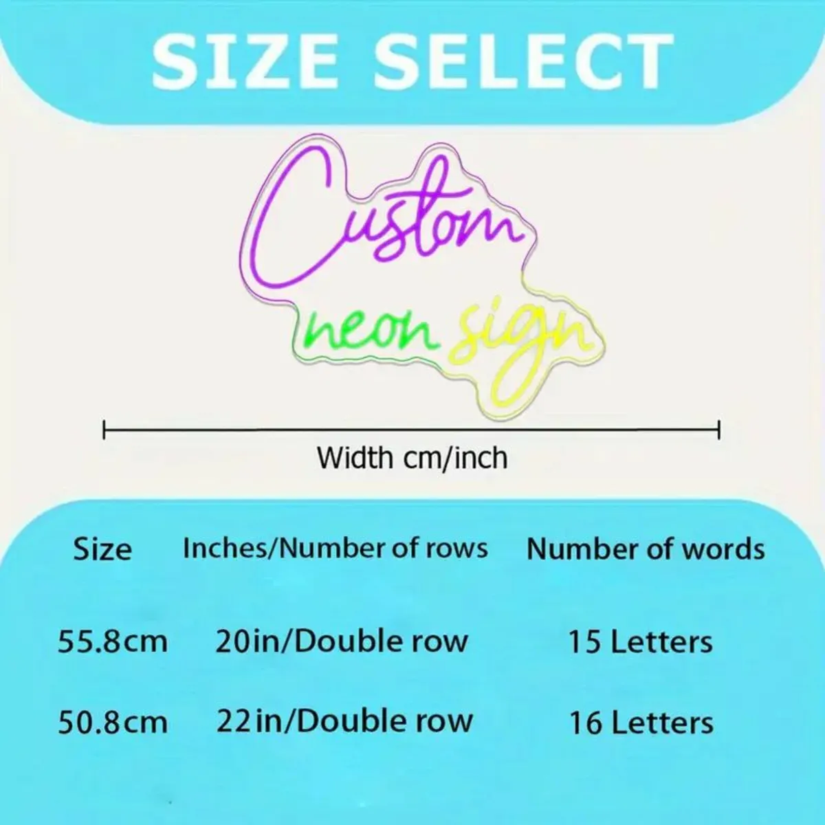 Customizable Double Row LED Neon Sign - Image 4