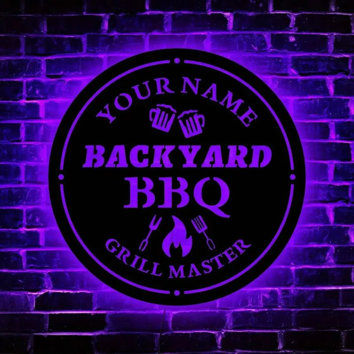 ZOUWII Personalized Backyard BBQ Grill Master LED - Image 3