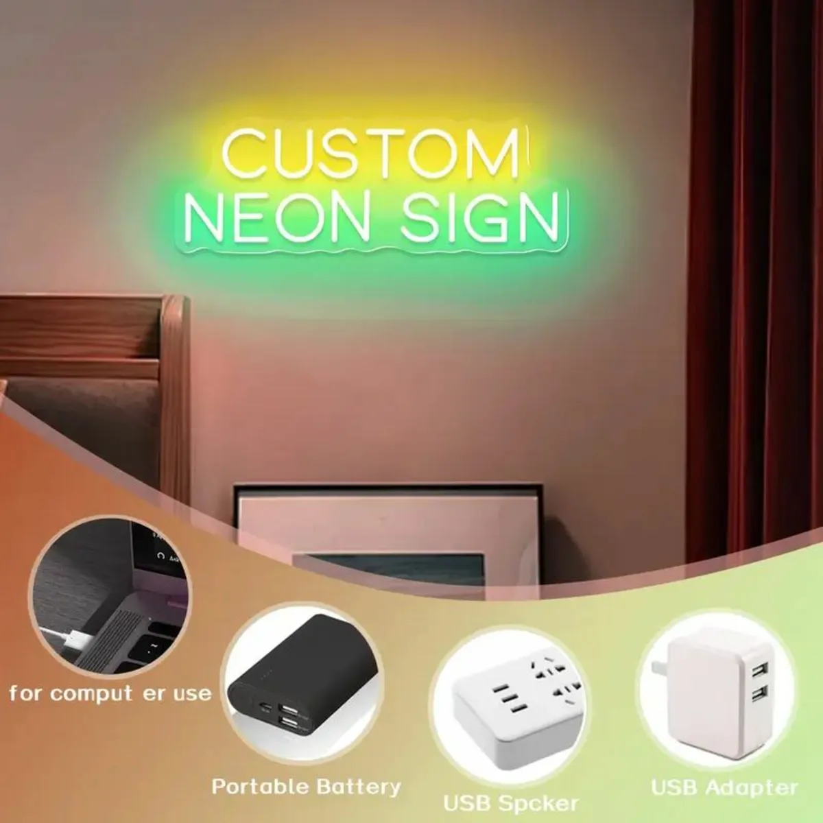 Zyloren Customizable Double-Row LED Neon Sign - Image 4