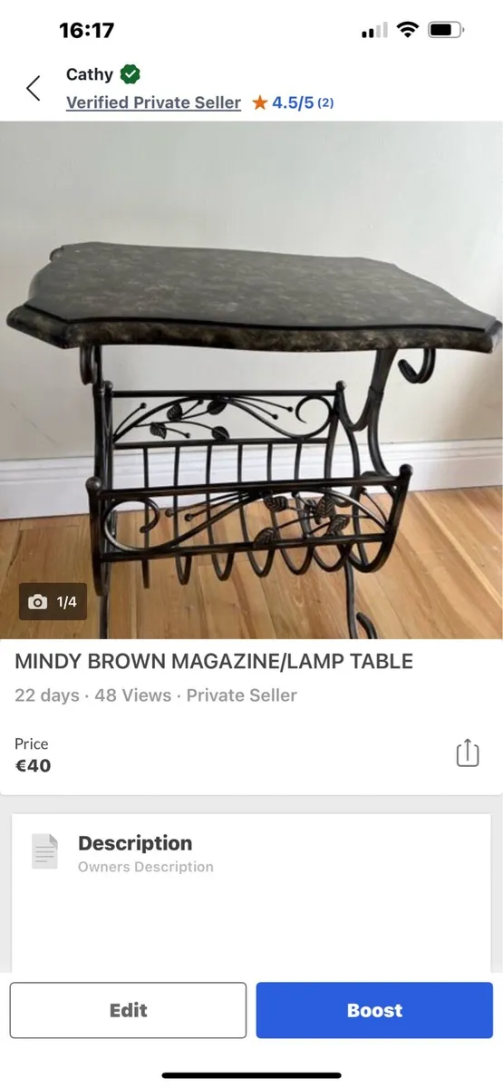 MINDY BROWN LAMP/MAGAZINE TABLE - Image 1