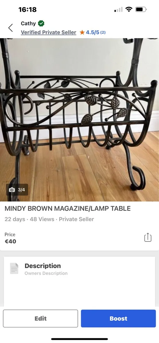 MINDY BROWN LAMP/MAGAZINE TABLE - Image 4