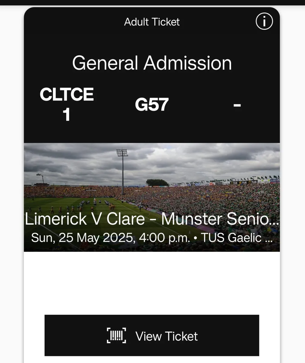 Limerick vs Clare tickets x4