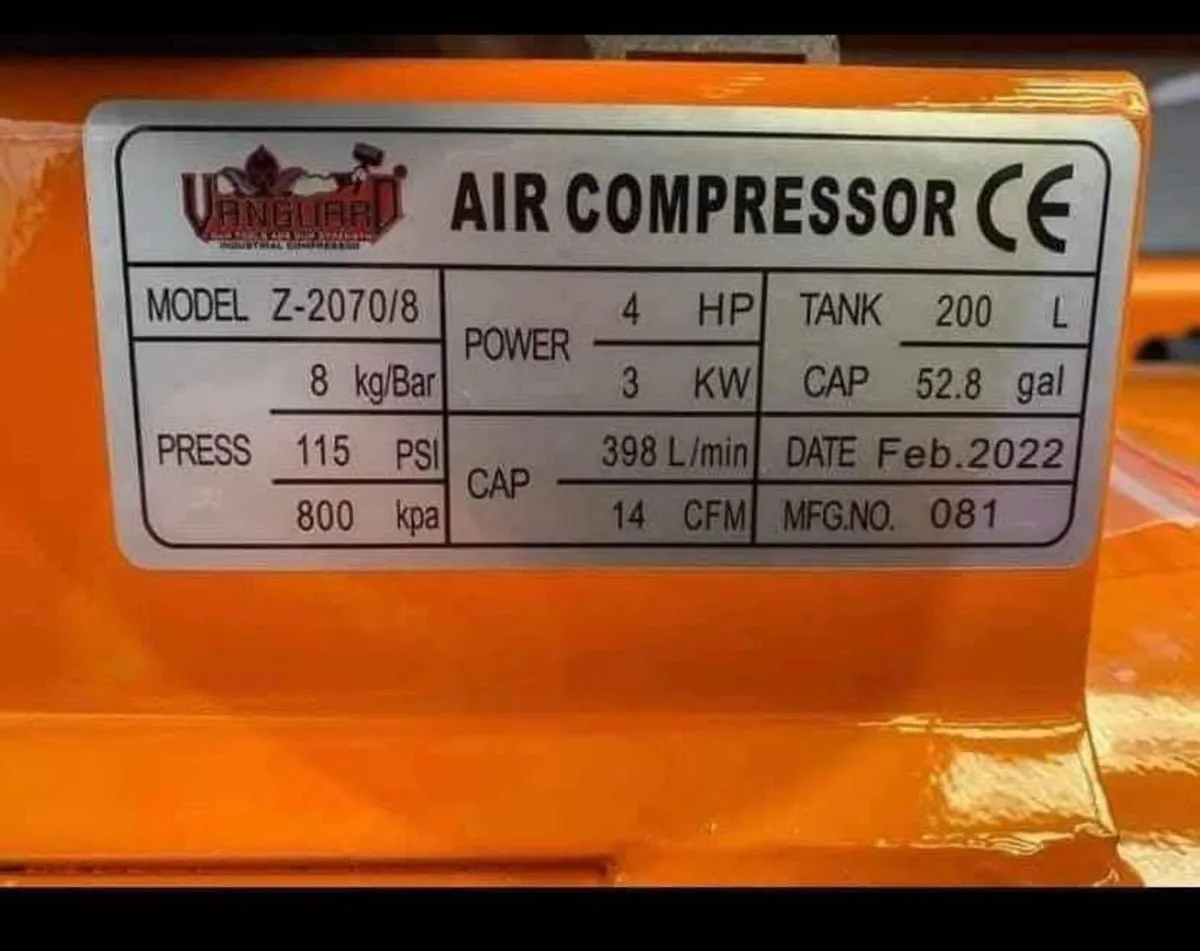 200 LITRE AIR COMPRESSOR 

Free delivery - Image 2