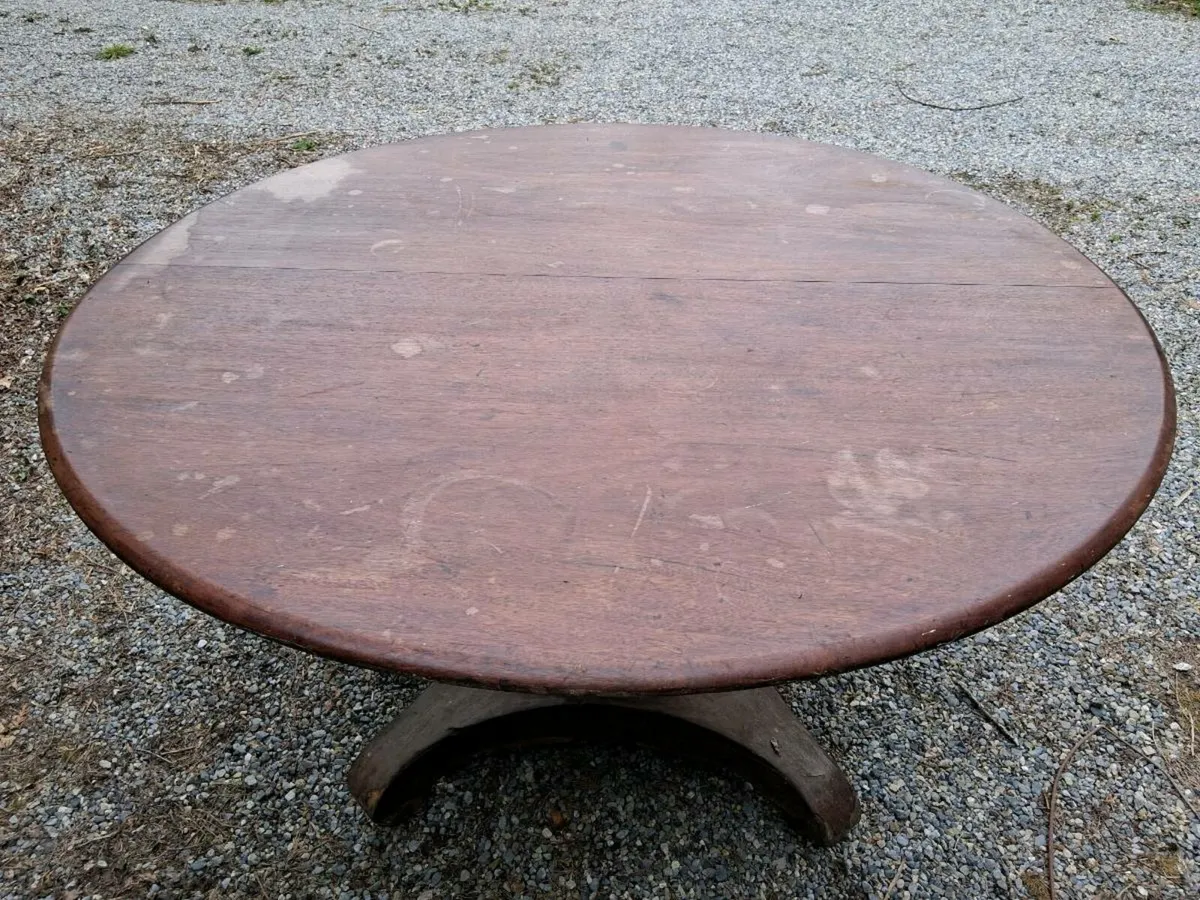 Round mahogany pedestal table - Image 3