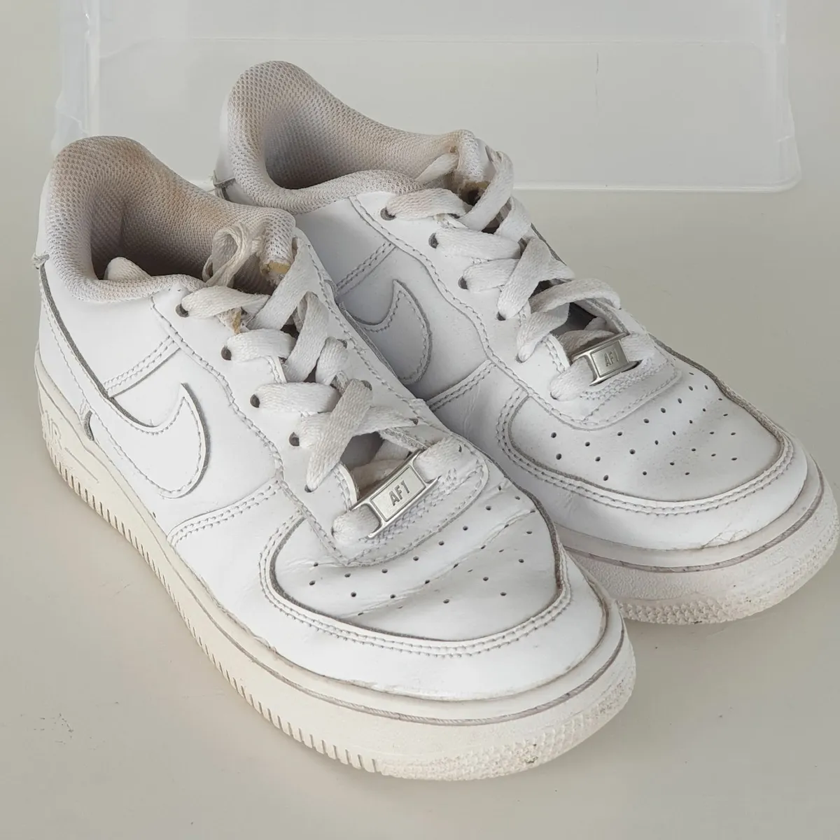 Nike air force 1 trainers triple white size 4 - Image 1