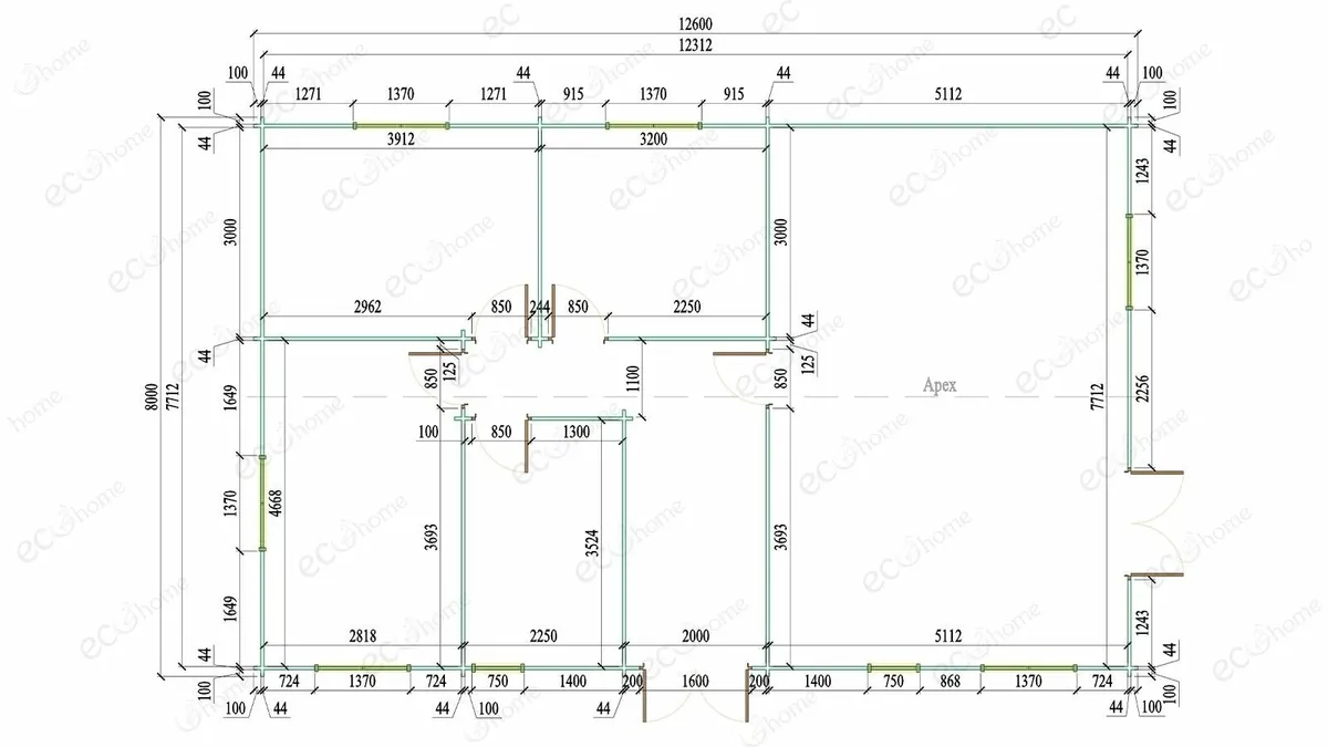Ecohome Log Cabins 3 Bed 12.6m x 8m Modular - Image 3
