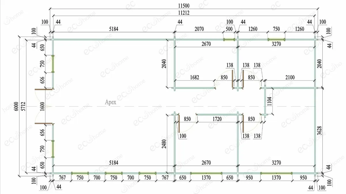 Ecohome Log Cabins Royal 3 Bed 6m x 11.5 Modular - Image 4
