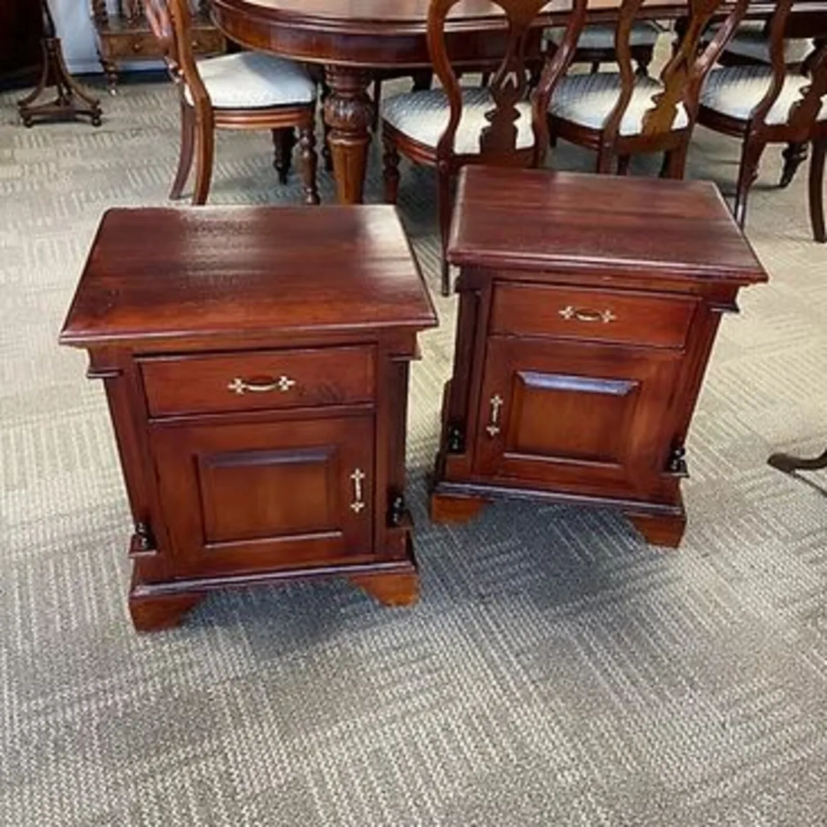Fabulous mahogany pair of side lockers