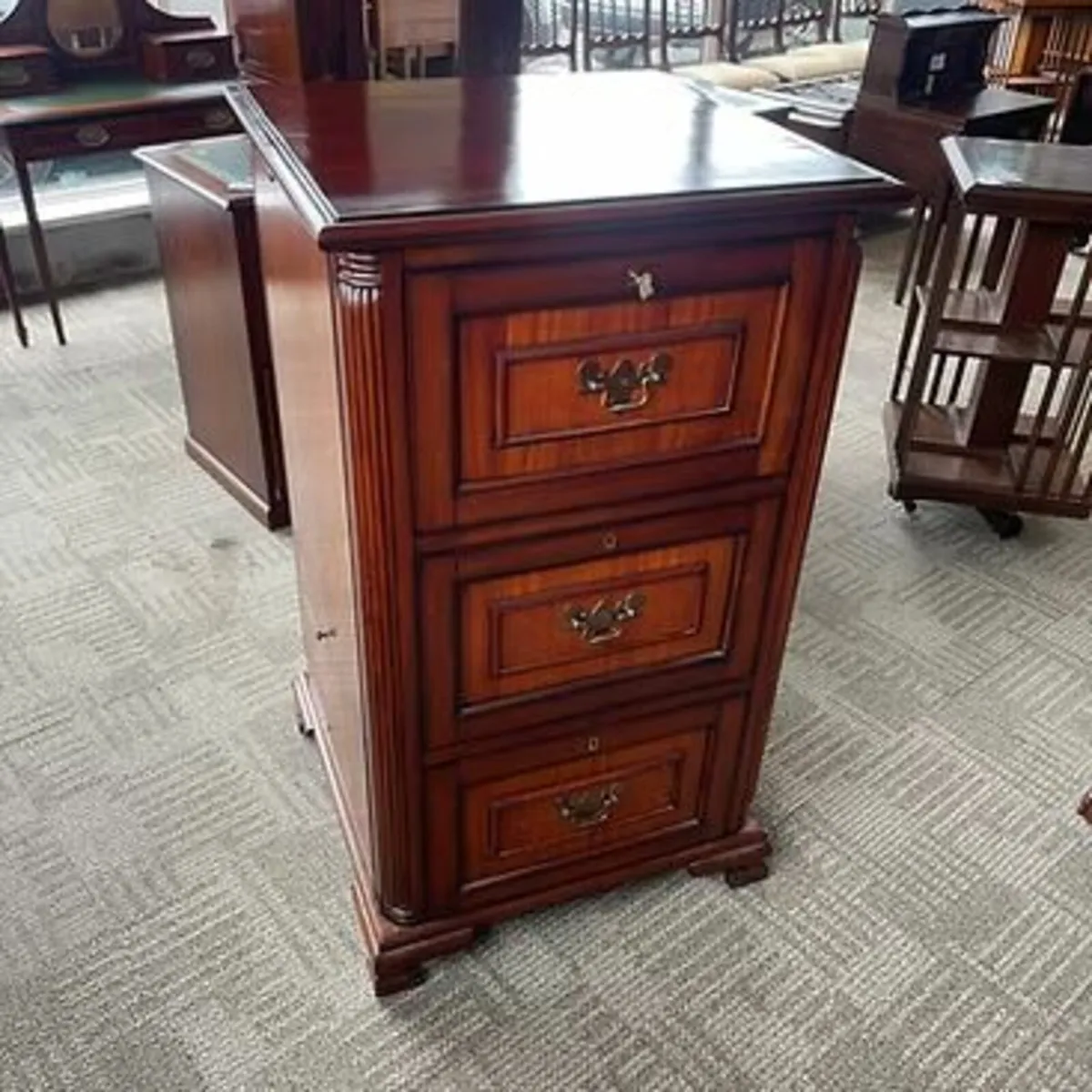 Fabulous quality mahogany three drawer filling cab - Image 1