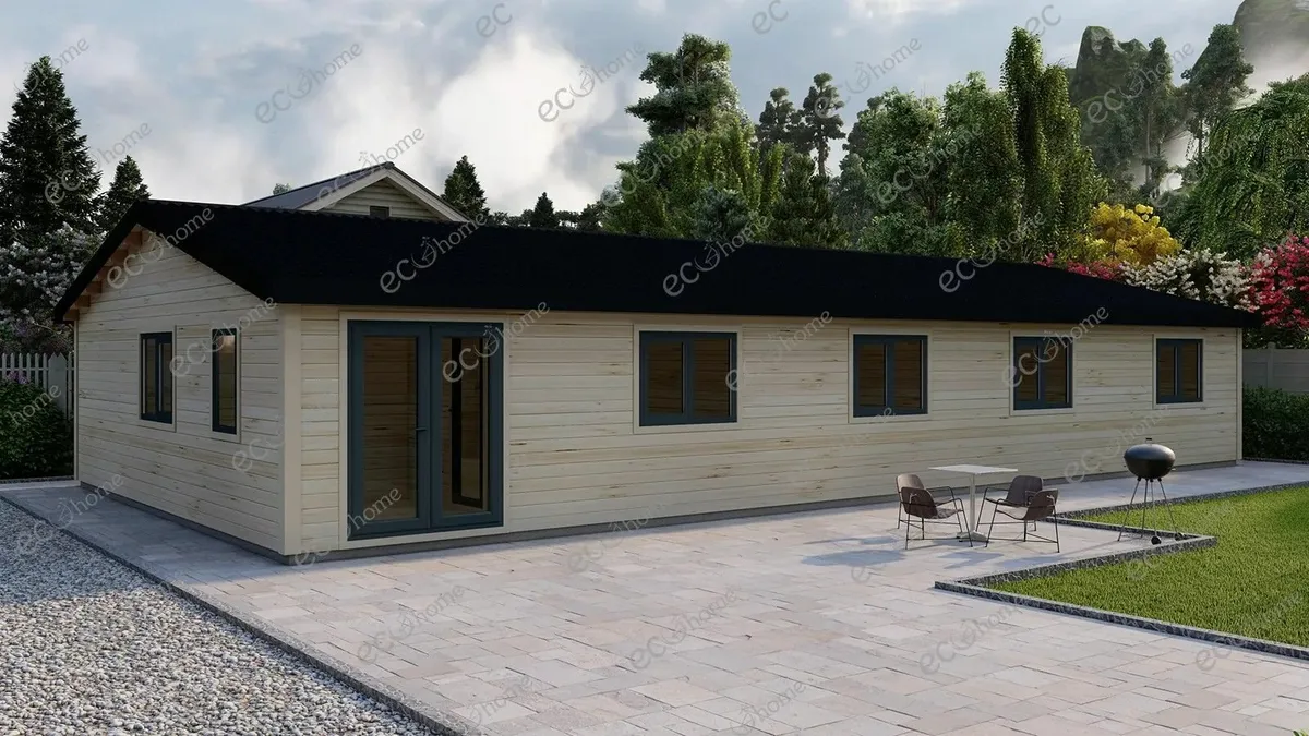 ECOHOME Log Cabins 5 Bedroom 8m x 16m Modular Home - Image 1