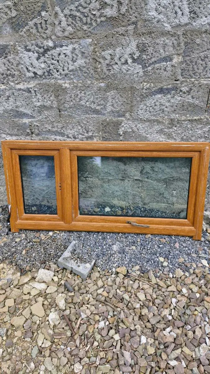 Golden oak pvc window