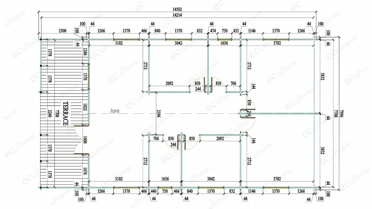ECOHOME Log Cabins 4 Bed Model 24 8mx4.5m Modular - Image 4