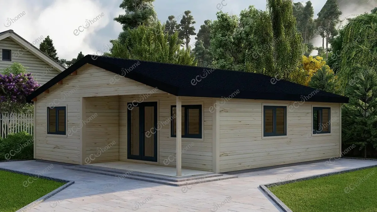 Ecohome Log Cabins 3 Bed A 9m x 8m Modular Home - Image 1