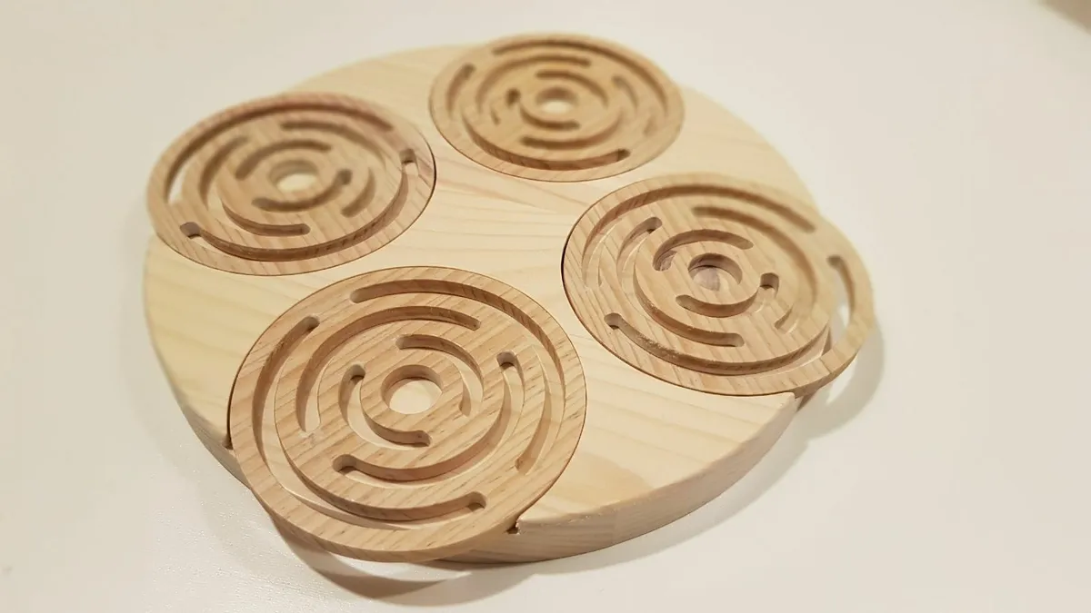 Wooden coaster set, Coffee table decor - Image 1