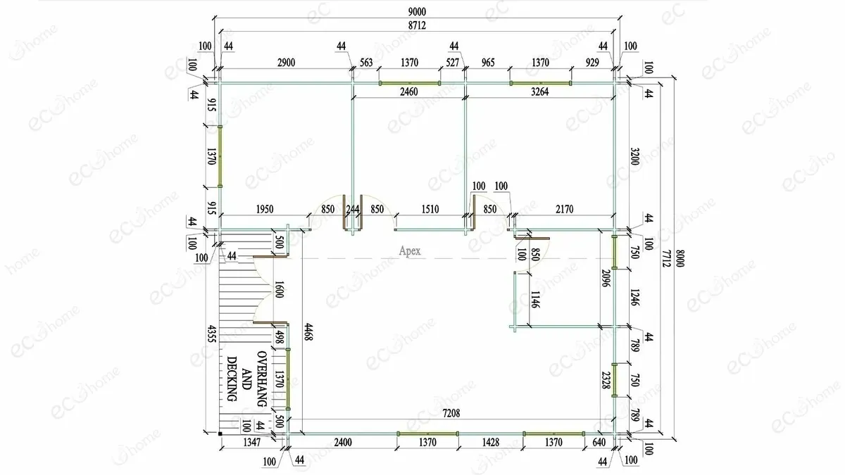 Ecohome Log Cabins 3 Bed A 9m x 8m Modular Home - Image 3