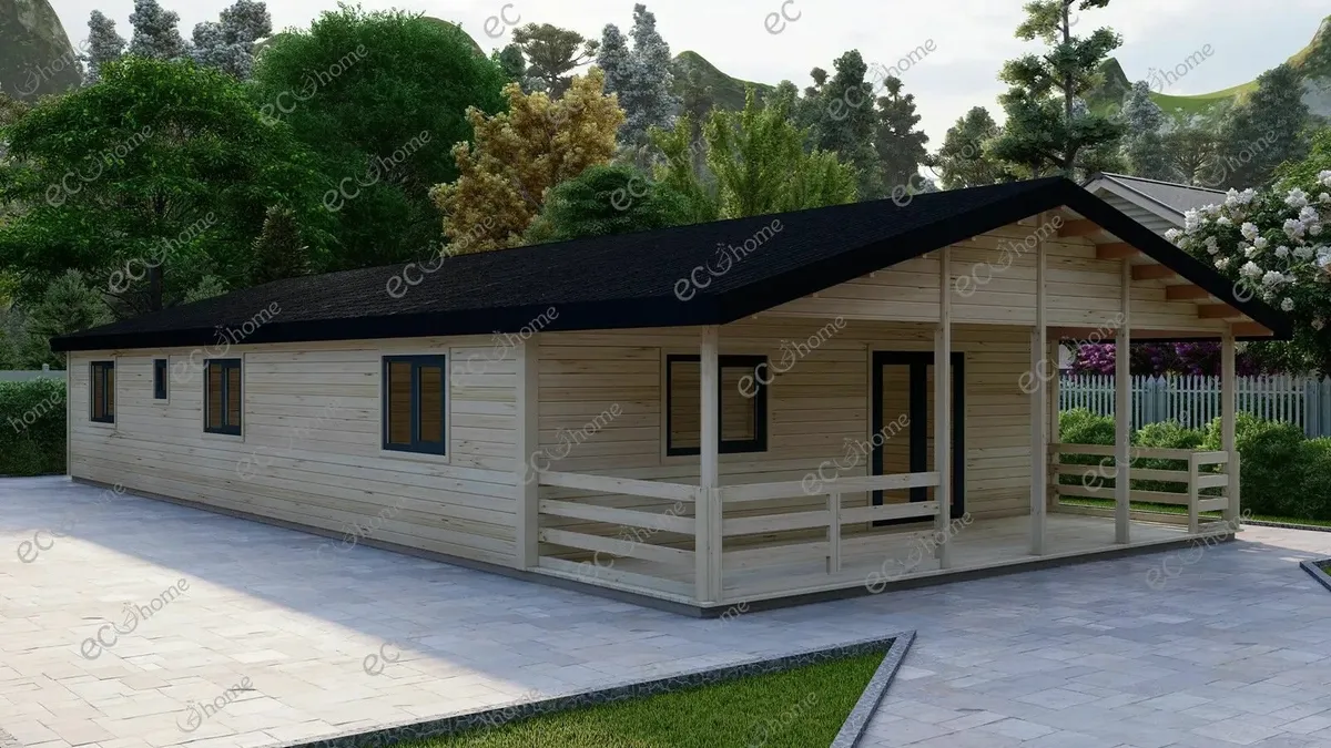 Ecohome Log Cabins 4 Bed Model 26 8m x 17m Modular - Image 1