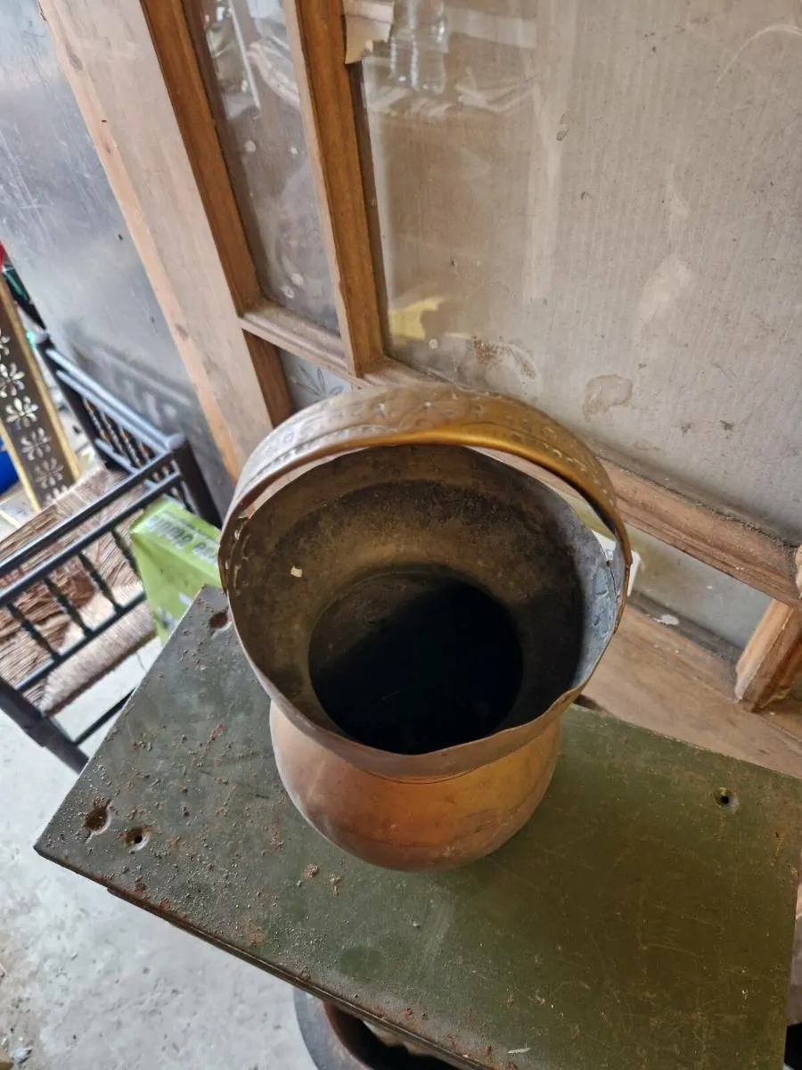 Vintage Brass Pot Spittoon - Image 2