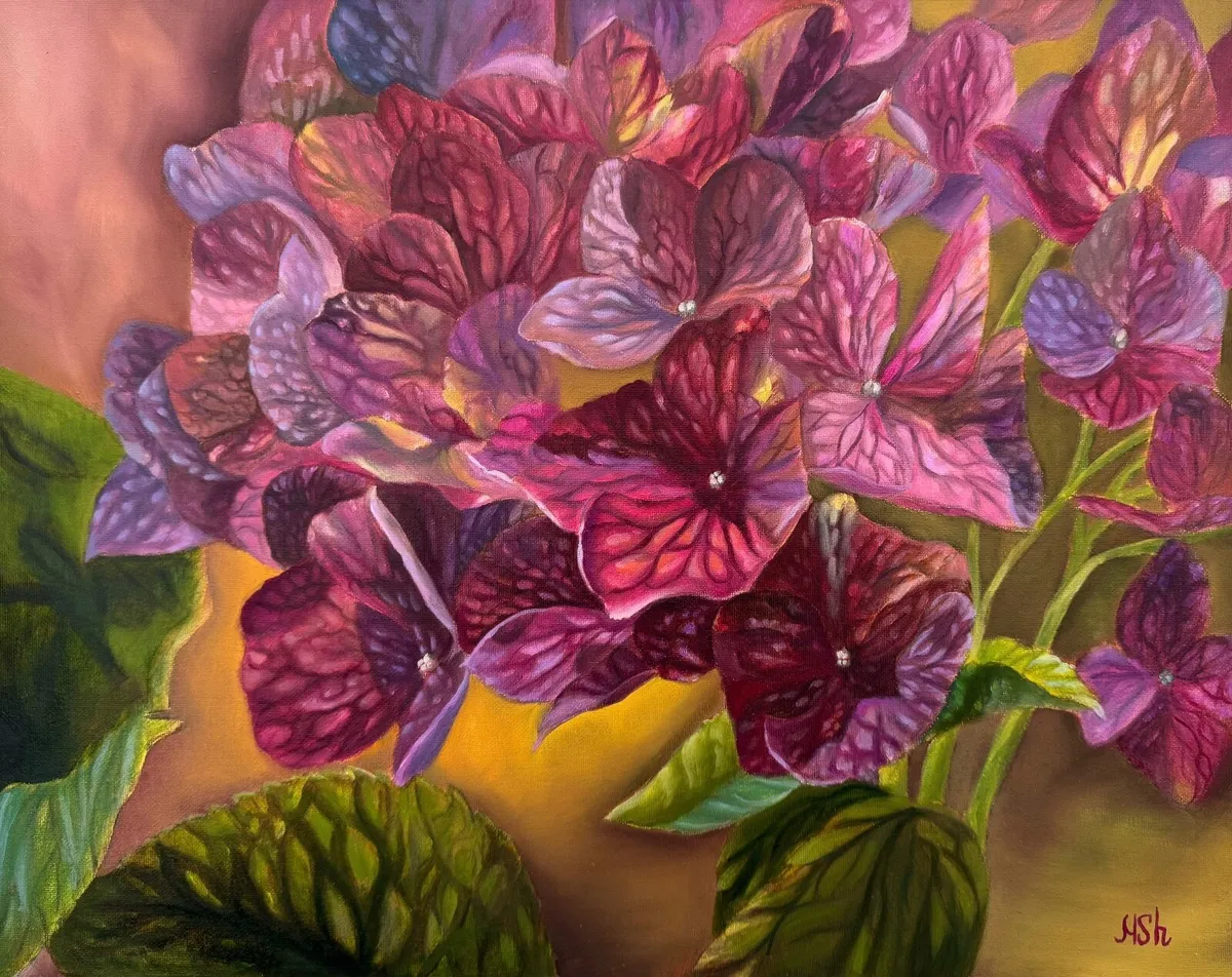 Original oil painting flowers signed - Image 2
