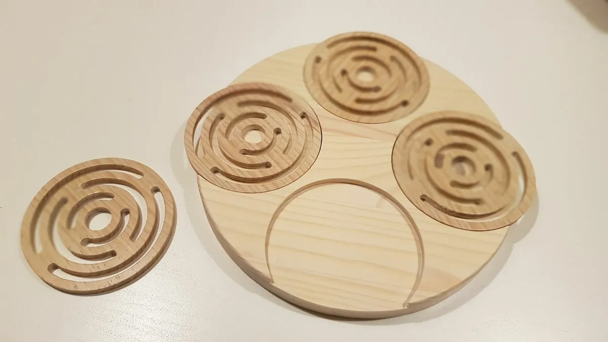 Wooden coaster set, Coffee table decor - Image 2