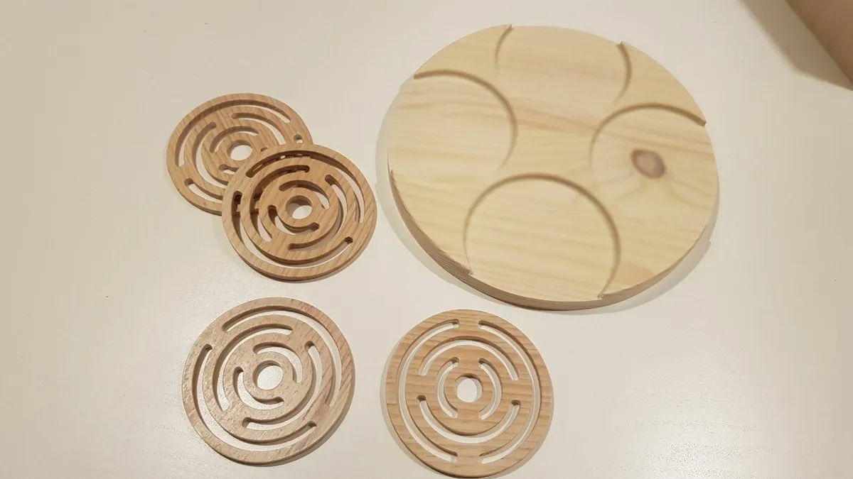 Wooden coaster set, Coffee table decor - Image 3
